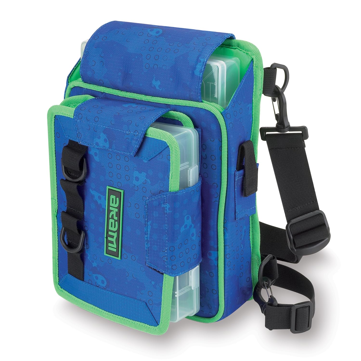 AKAMI MR7 Borsa da Pesca Idrorepellente con Scatole Porta Accessori – Velcri Rinforzati e Maniglia Imbottita