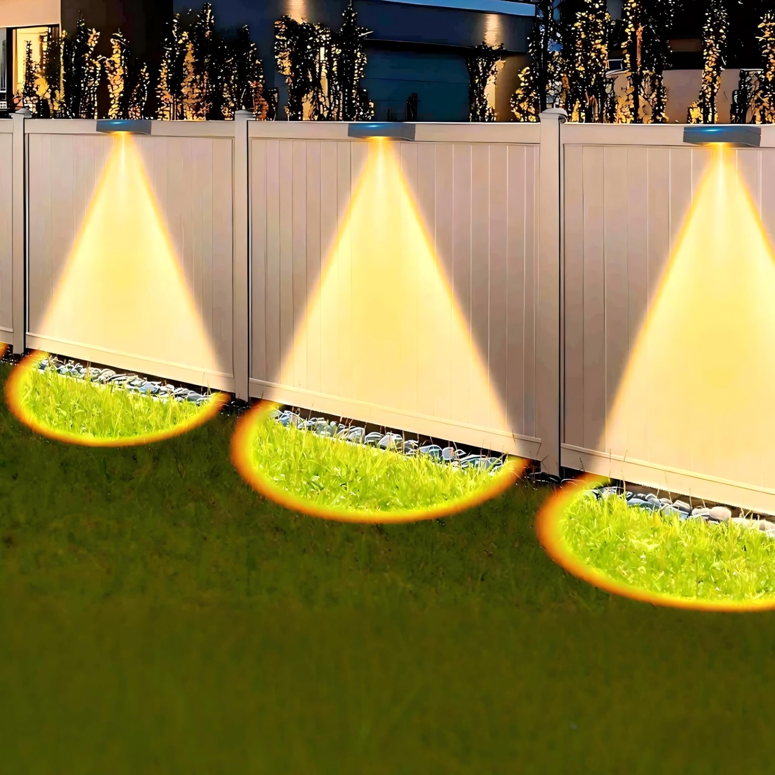 litren 6 Pack Solar Fence Lights Outdoor Wall-Lights