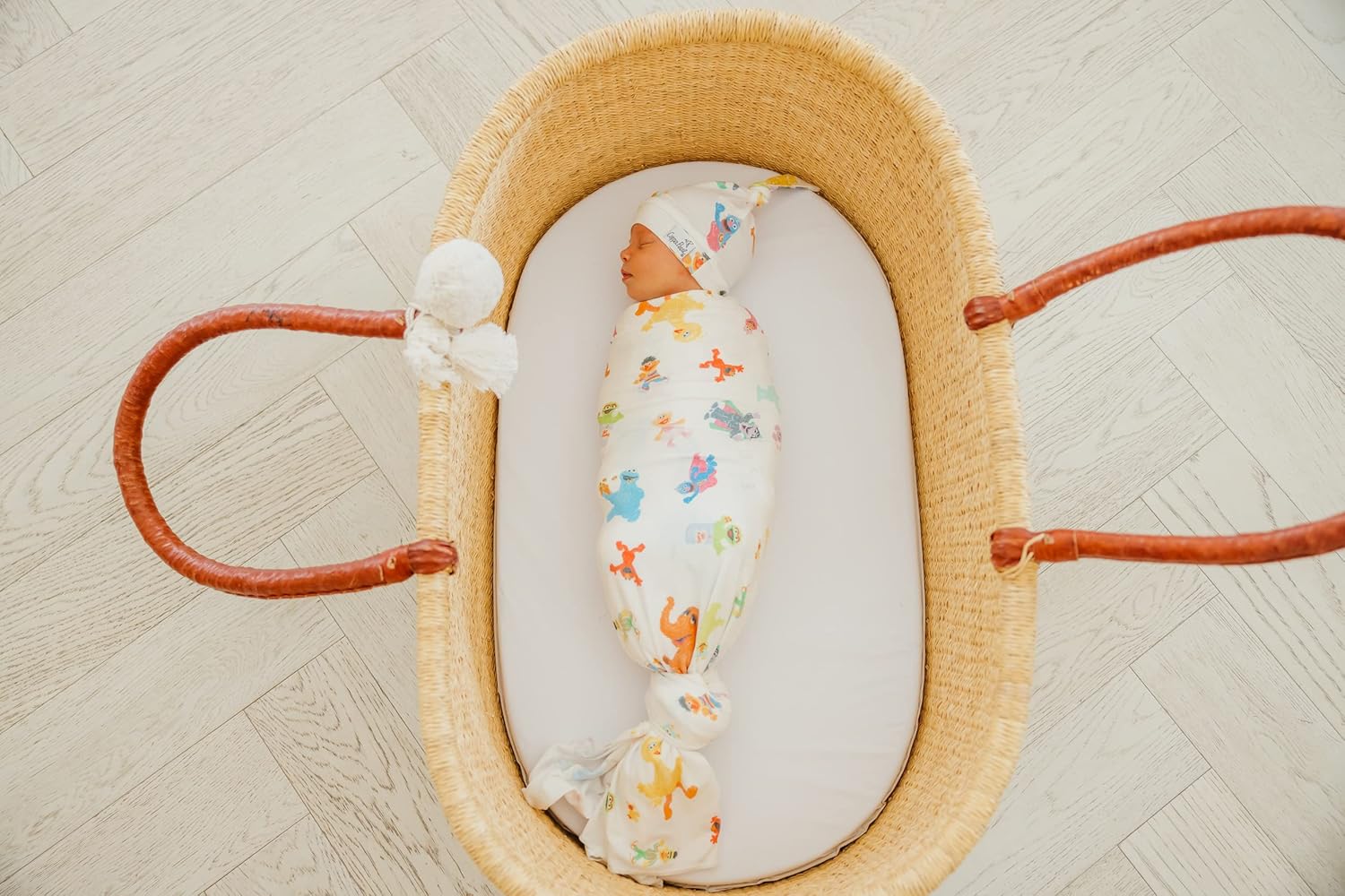 Copper Pearl Baby Swaddle Blanket - Premium Knit Baby Blanket, Large Soft Stretchy Receiving Blankets for Baby Boy and Girl, Swaddles for Newborn, Infant, and Toddler (Sesame Friends)