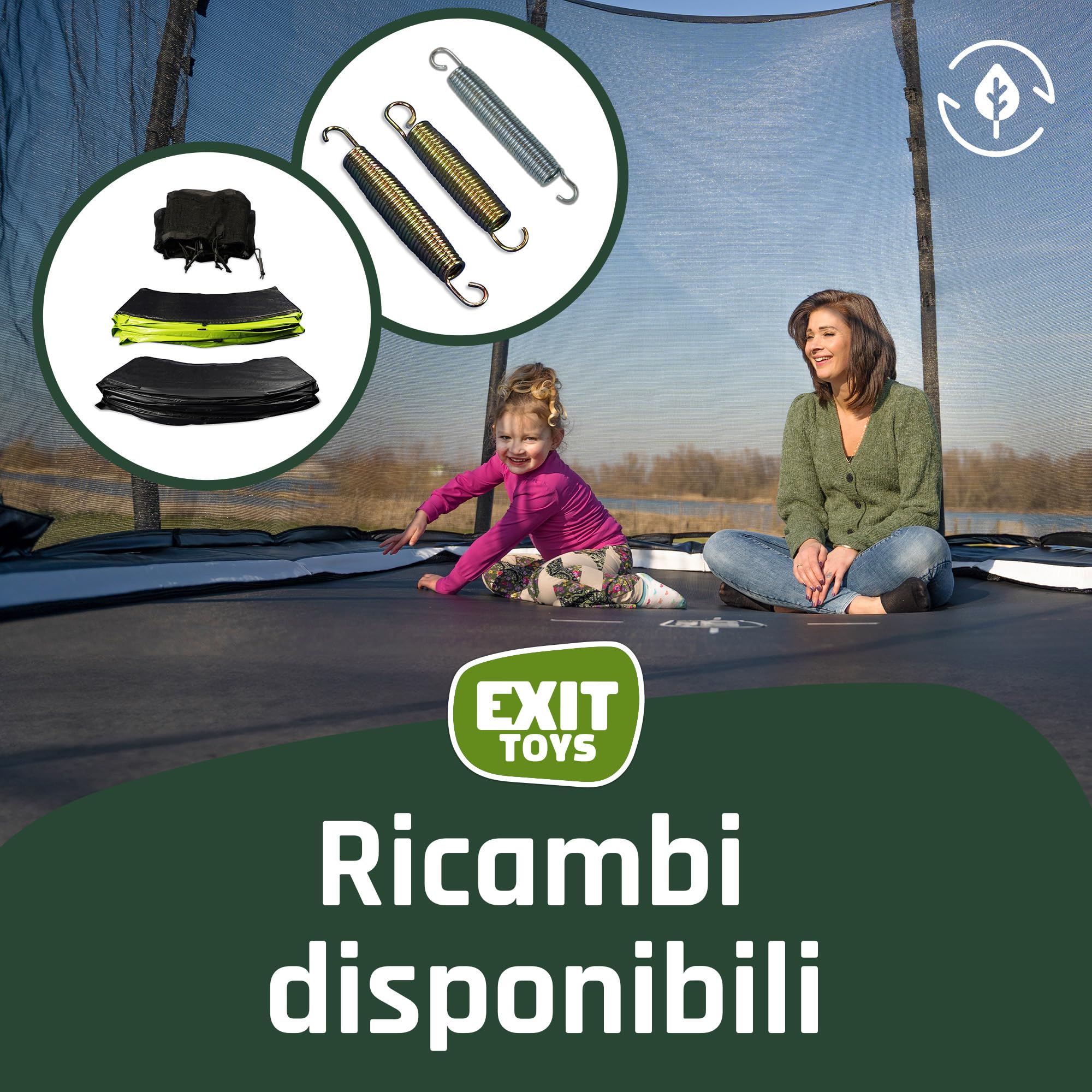 Exit Copertura Premium per Trampolino Toys - Protegge da Meteo e Sporcizia - Materiale di Alta qualità - Telo di Copertura per Trampolini Rettangolari - Impermeabile - 275x458cm