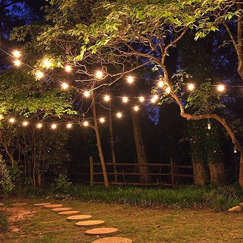 Miniatura 2 de ZYK Guirnalda de luces solares LED impermeables para interiores y exteriores, con 25 bombillas, luces de patio de 27 pies para terraza, patio,