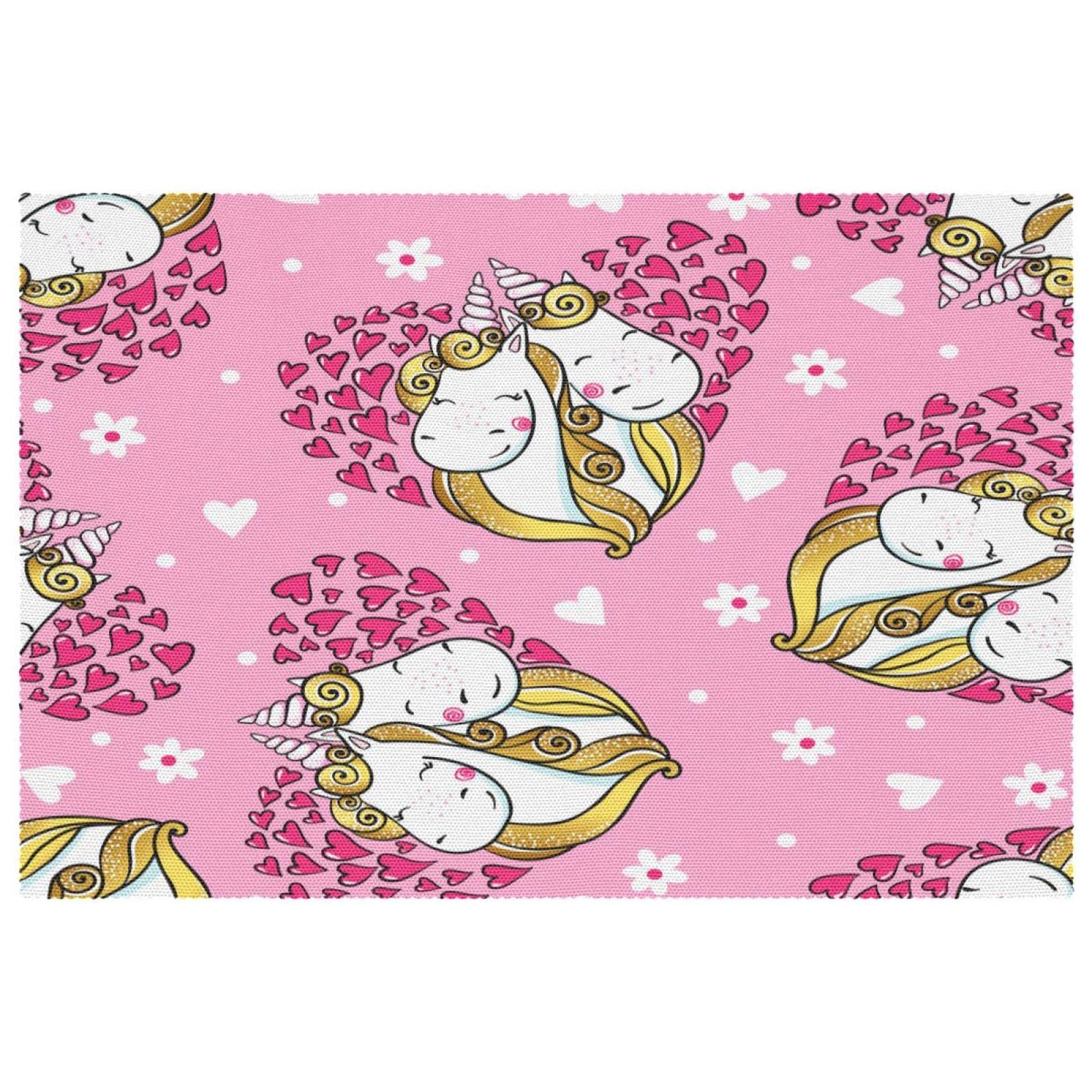 Set de table licorne rose résistant à la chaleur pour animer les repas de vos enfants