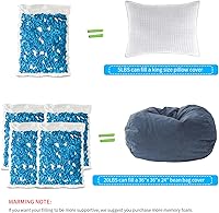 Vista 6 de Relleno para Bolsa de Frijoles de 4.5kg, Relleno de Espuma Viscoelástica Triturada, Relleno para Bolsa de Frijoles y Almohada, Relleno para Bolsa