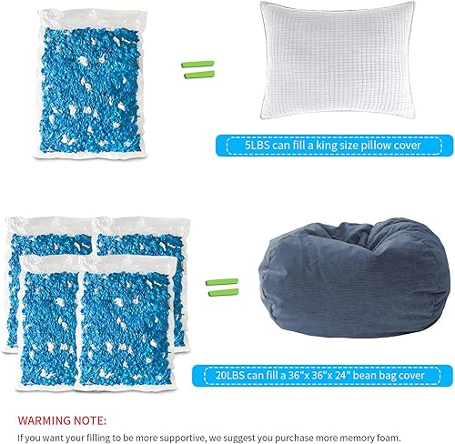 Miniatura 6 de Relleno de puf de 10 libras, relleno de puf, relleno de bolsa de frijol, relleno de espuma viscoelástica triturada, relleno de saco de boxeo