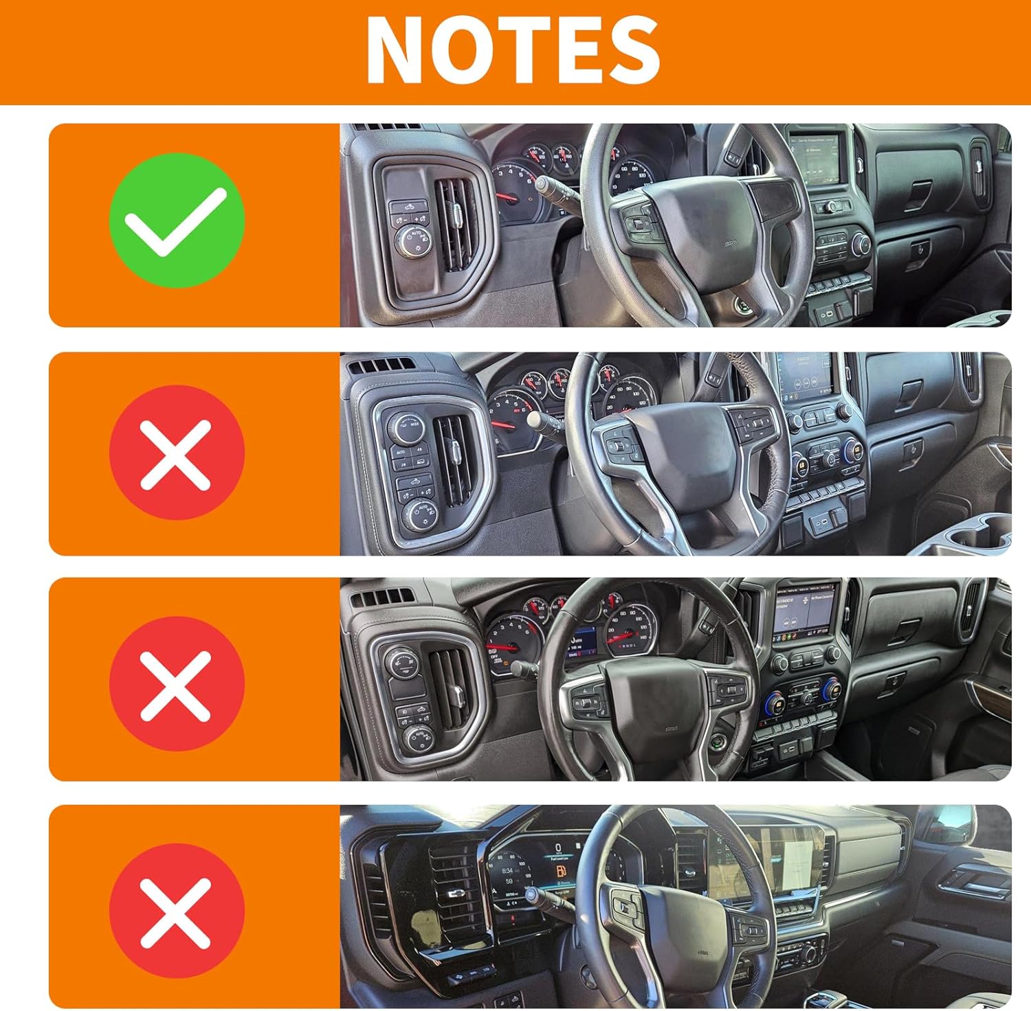 for Silverado Dash Side Air Vent Cover Trim Fit for Chevy Silverado/GMC Sierra 2019-2022 Brown Wood Grain Interior Accessories 2pcs