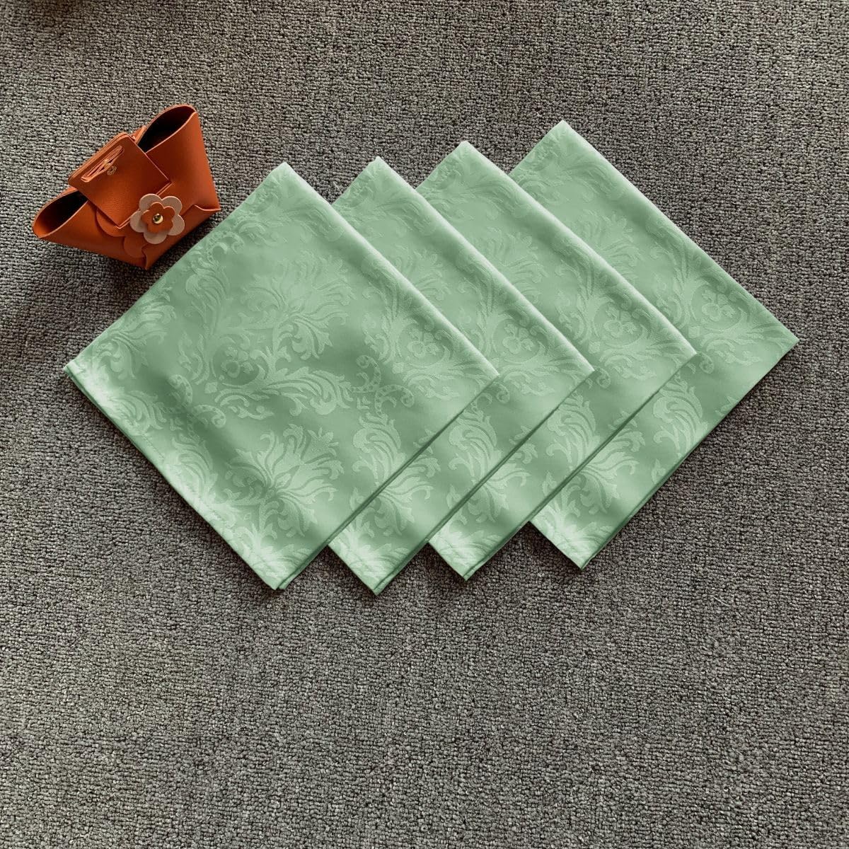 SASTYBALE Servilletas de Tela Jacquard Verde Salvia 4 Unidades 50x50 cm