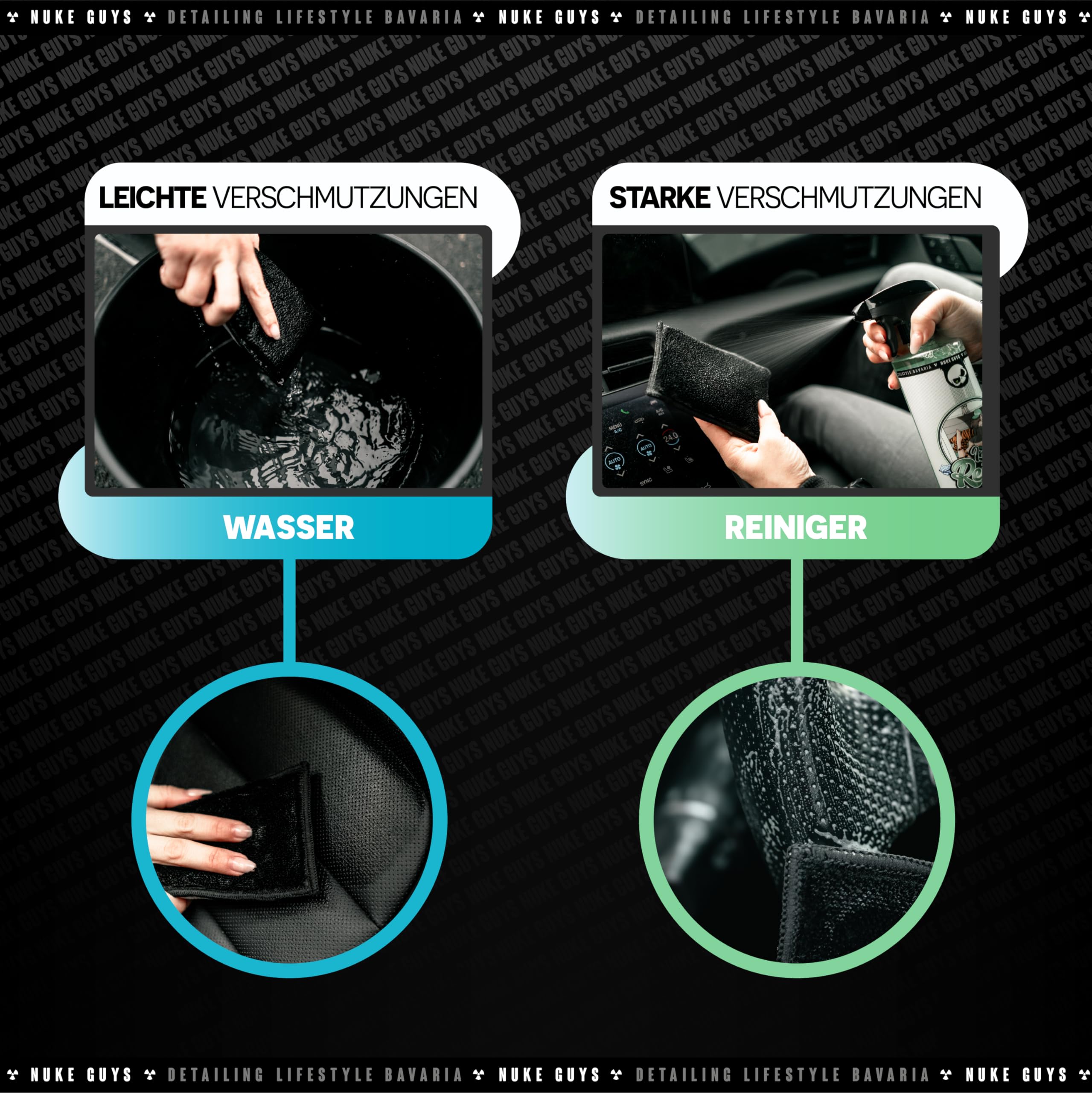 Nuke Guys Tampon de nettoyage intérieur 5X | Tampon de nettoyage intérieur de voiture pour un intérieur propre et profond des pores | Les fibres de nylon innovantes éliminent la saleté tenace du