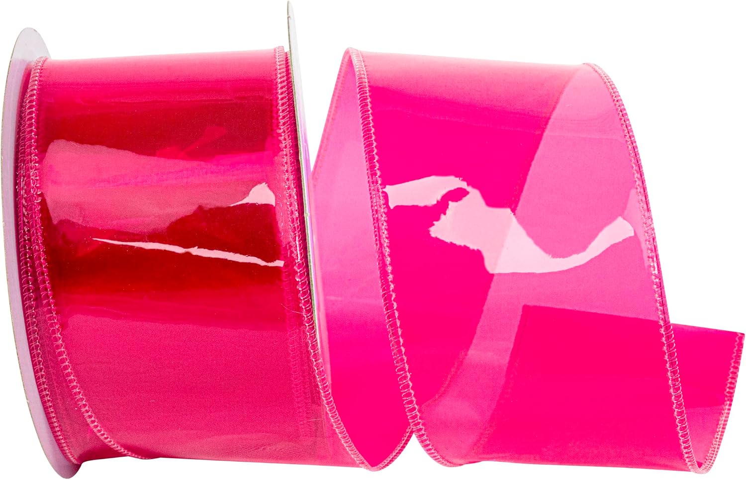 Reliant Ribbon Jelly Vinyl Ribbon Wired Edge, Fuchsia, 2-1/2 Inch, 10 Yards