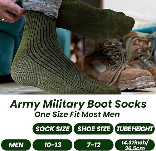 Miniatura 2 de Ramede 20 pares de calcetines militares para botas militares para hombre, calcetines de algodón grueso de grado militar, calcetines militares para