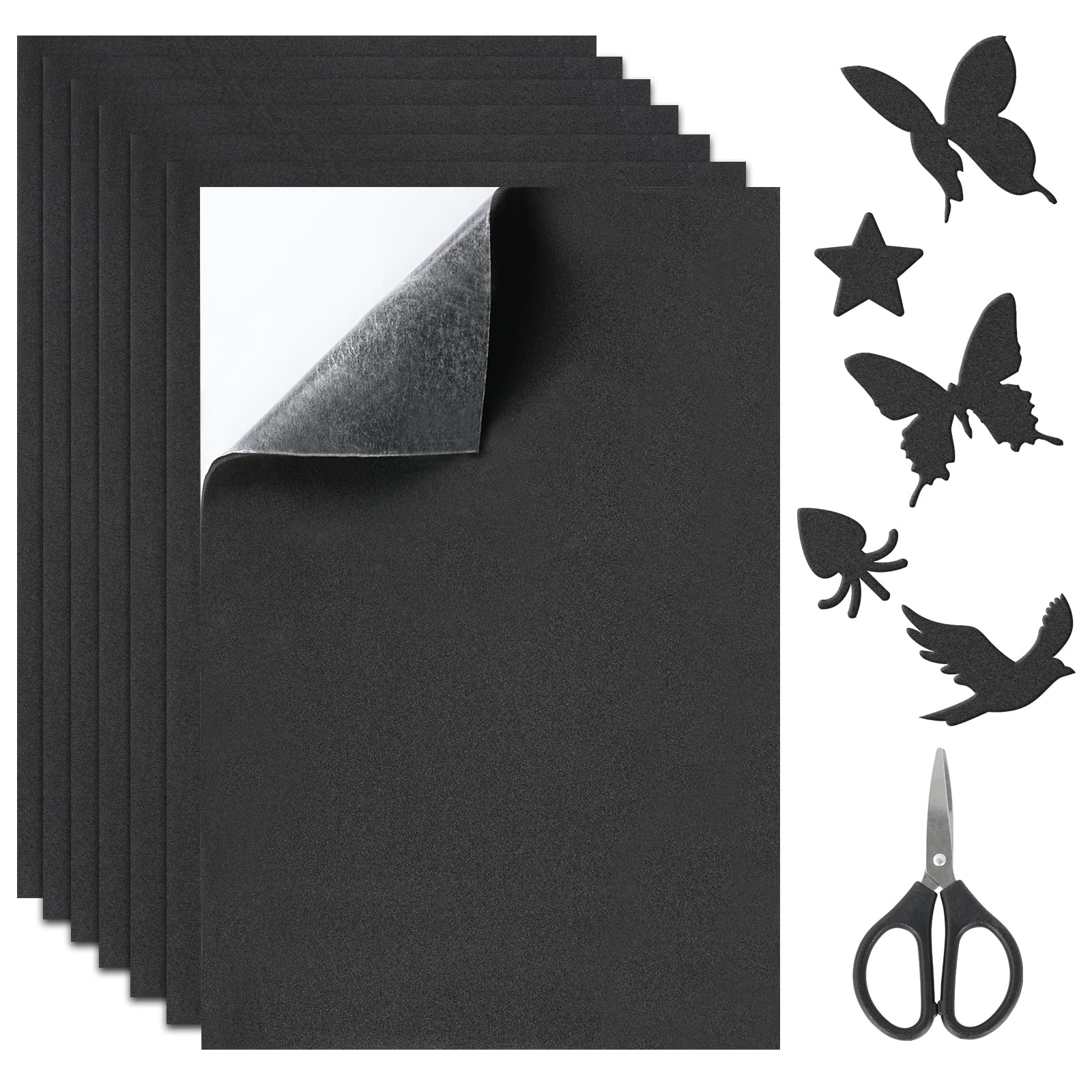 Unique Bargains EVA Foam Sheets Black Self Adhesive Back 6.56ft X