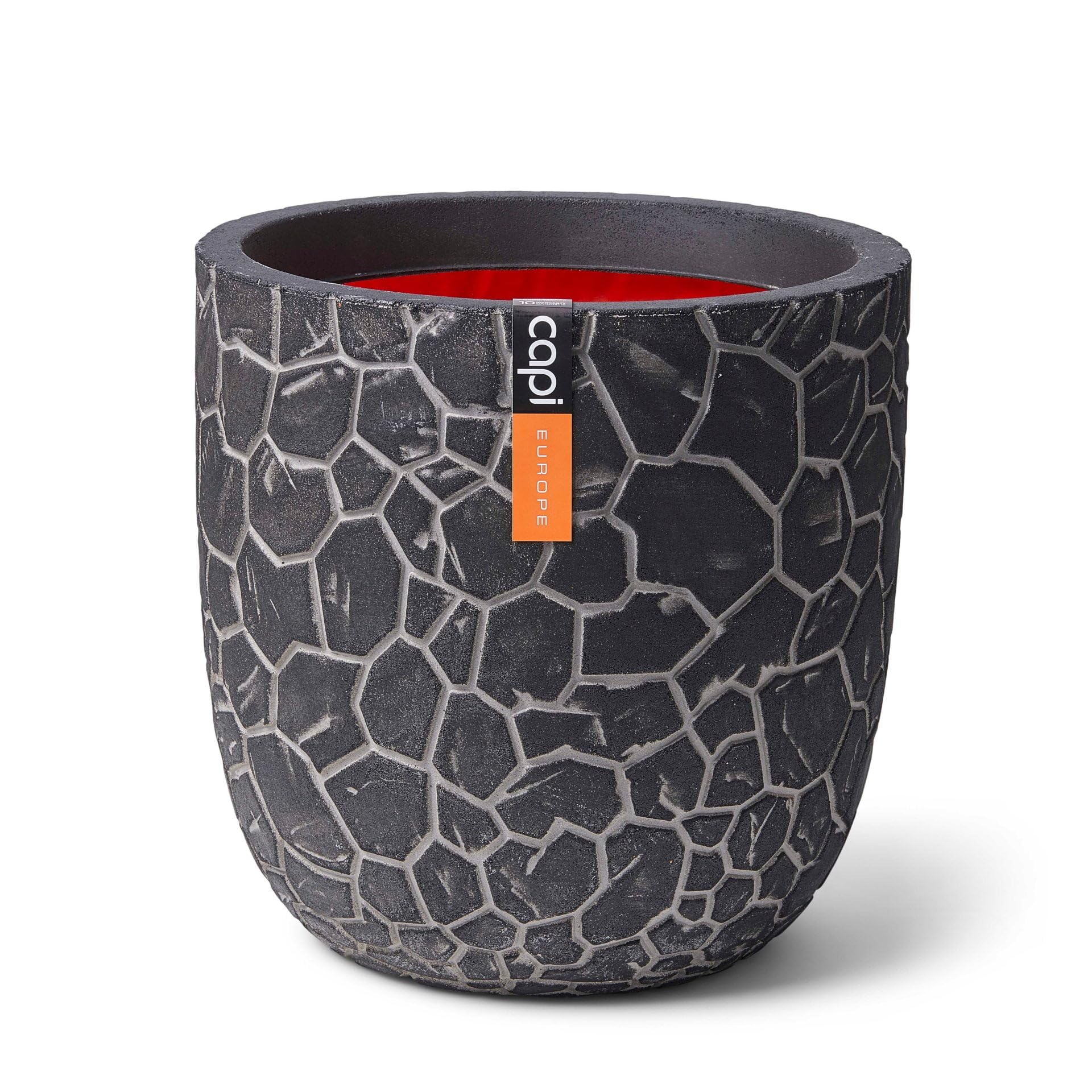 CAPI EUROPE - Planter ball Clay NL - 43x41 - Anthracite - Opening Ø35 - Pot for indoor and outdoor use - Shatterproof - 100% recyclable - KATC933