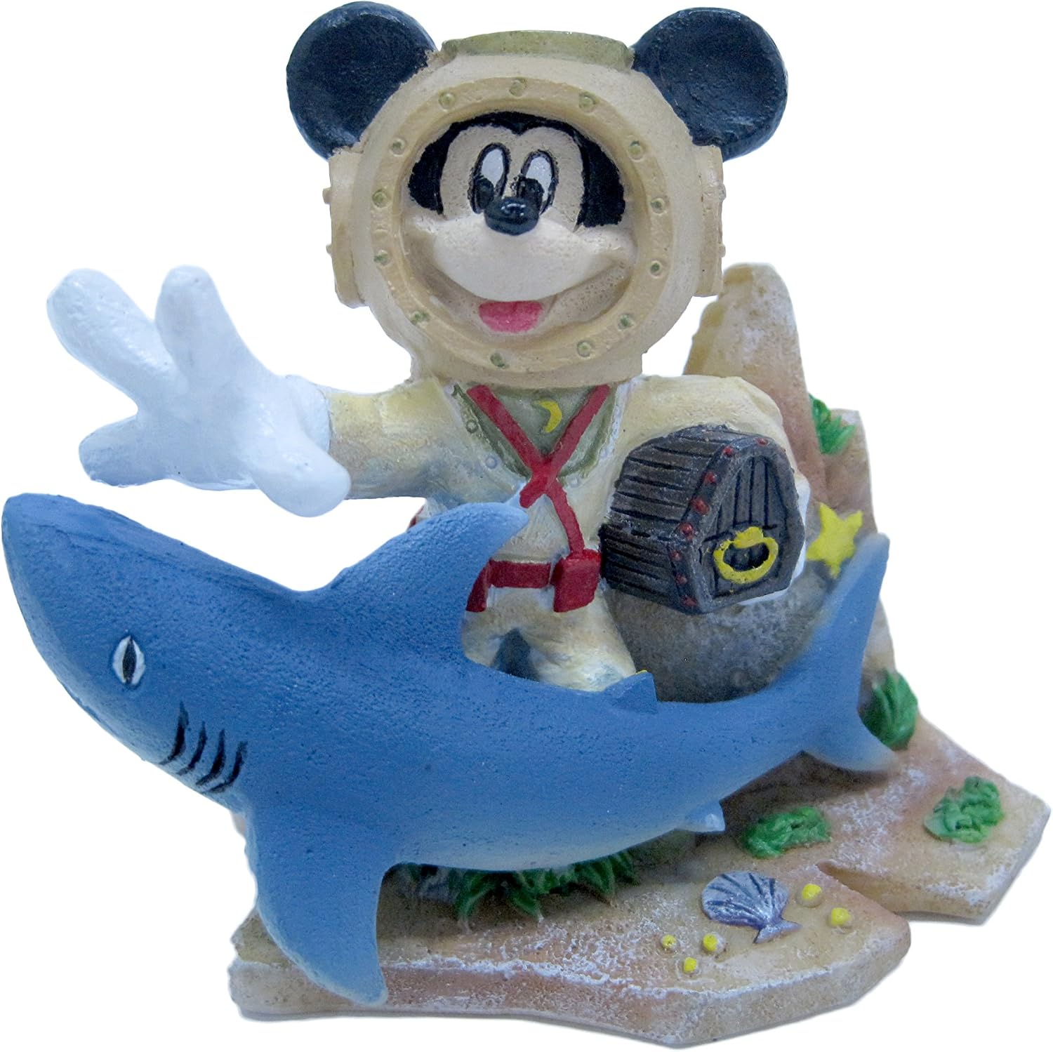 Penn-Plax Officially Licensed Classic Disney Aquarium Ornament – Mickey with Treasure (Mini/Small Size) – Perfect for Freshwater and Saltwater Tanks
