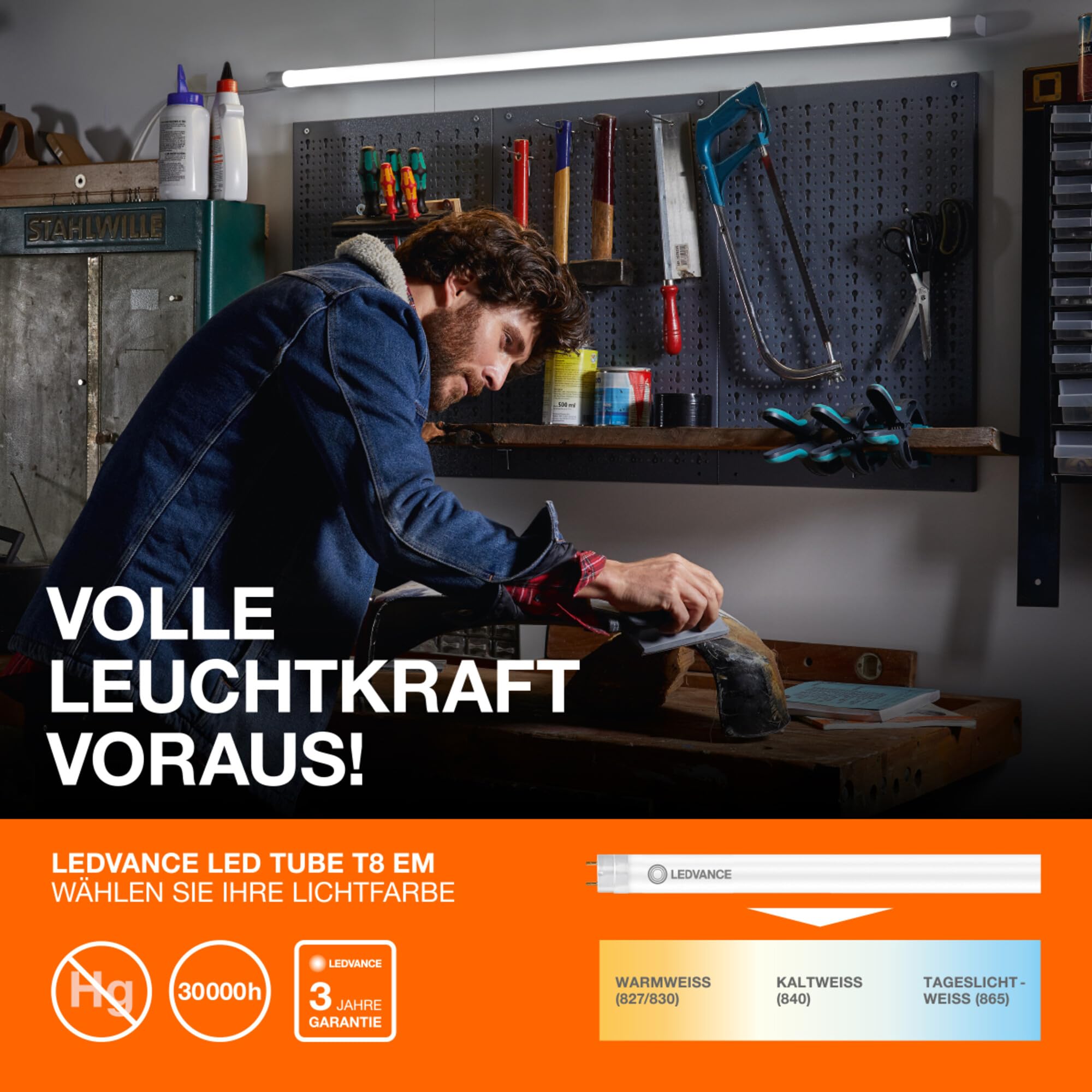 Osram LED TUBE T8 EM FLUORA 1200 mm, 15W, LED-Röhren zur Förderung des Pflanzenwachstums, 8-Pack