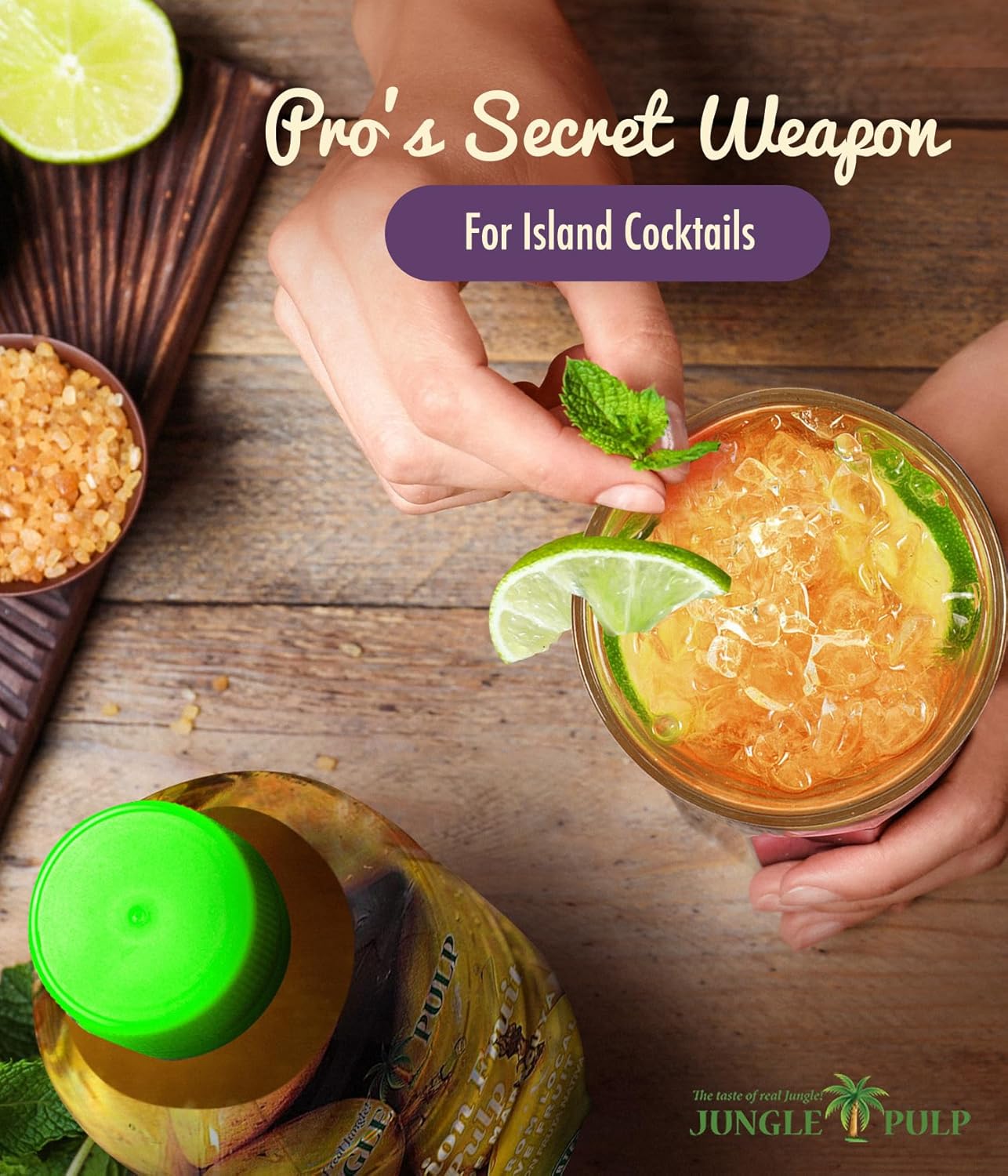 Jungle Pulp Passion Fruit Puree Costa Rica Blend, Topping, Flavoring, Better Than Syrup, For Cocktails, Pastries, Smoothies and Cooking 33.8oz/1 Liter.