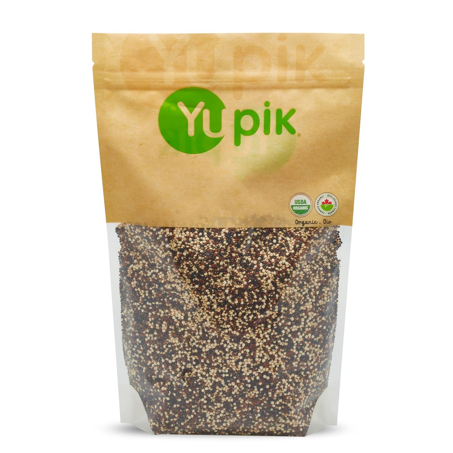 Yupik Organic Tri-Color Quinoa 2.2 lb - Non-GMO Gluten-Free Kosher Superfood, Complete Protein Rice Substitute with Fiber & Iron