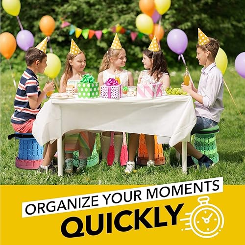 Miniatura 7 de Taburete plegable retráctil portátil mejorado de 19.7" con cojín, taburete plegable telescópico para adultos de alta resistencia con capacidad