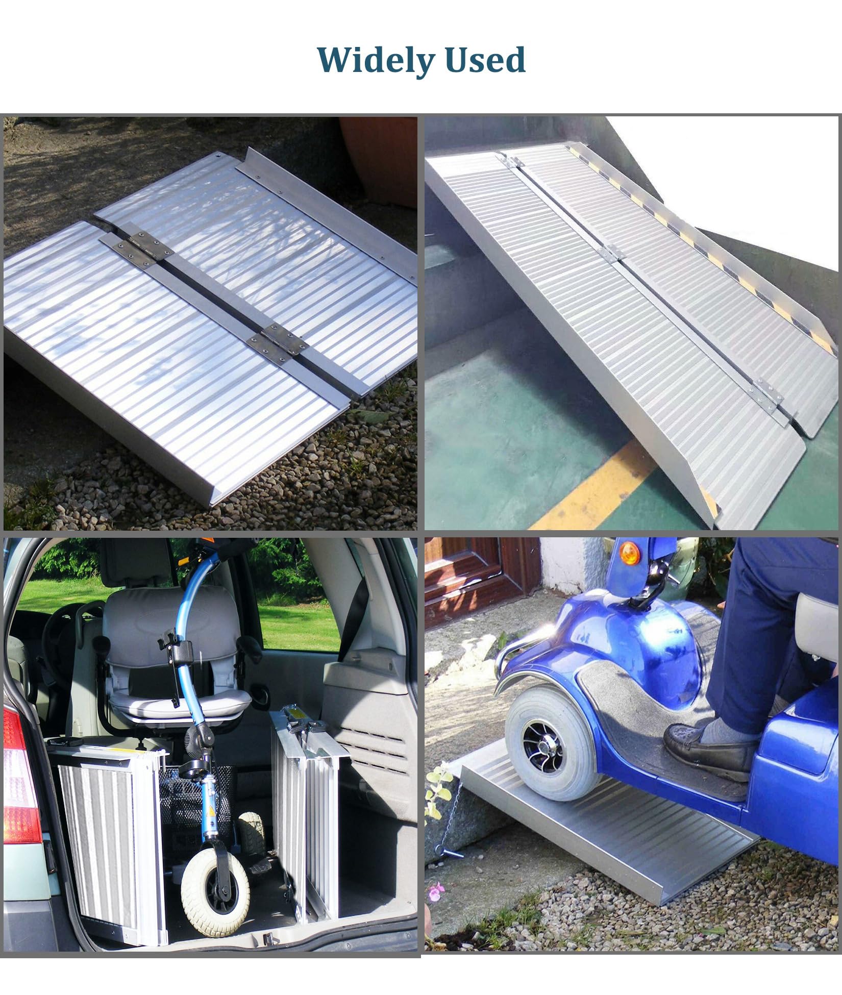 Rampas de Acceso para Personas, Barandillas para Rampas de Acceso para Sillas de Ruedas, Rampa de Aluminio para Sillas de Ruedas con Superficie Antideslizante,6ft