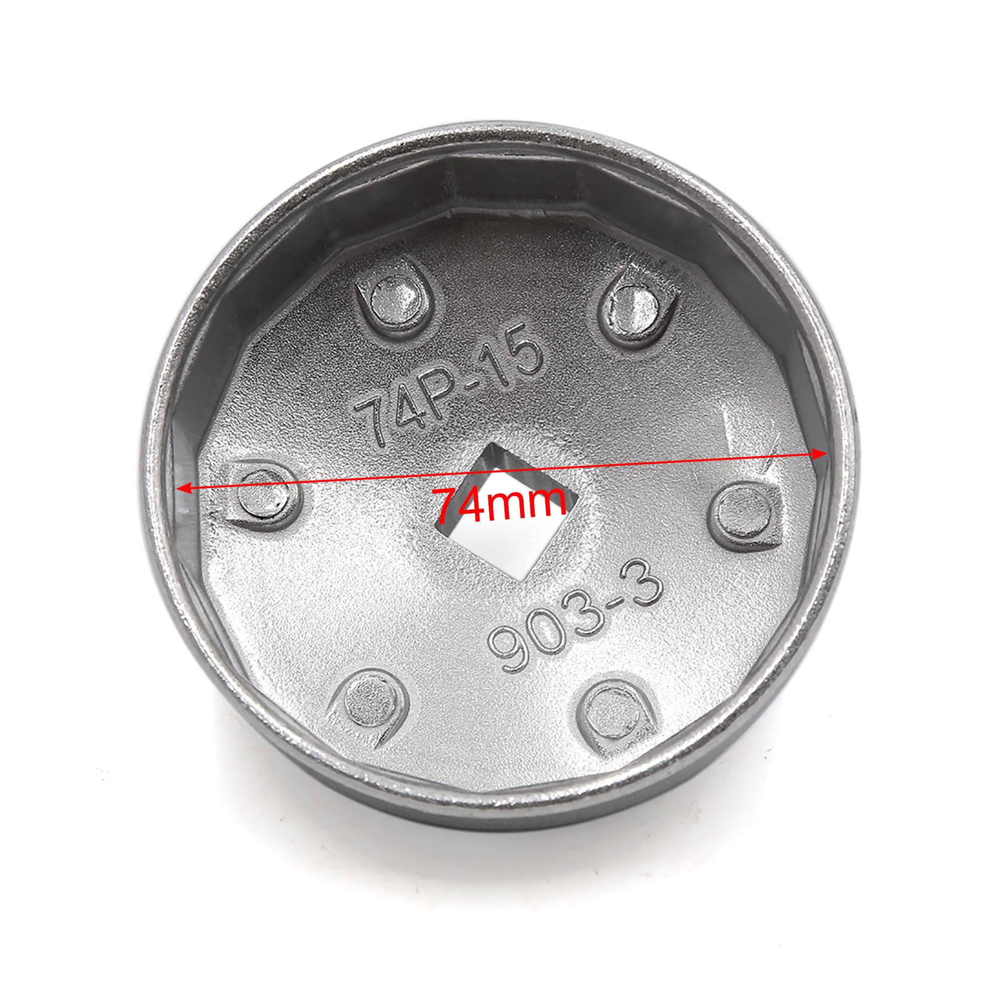 uxcell 74mm Inner Dia 15 Flute Oil Filter Cap Wrench Socket Removal Tool for Car
