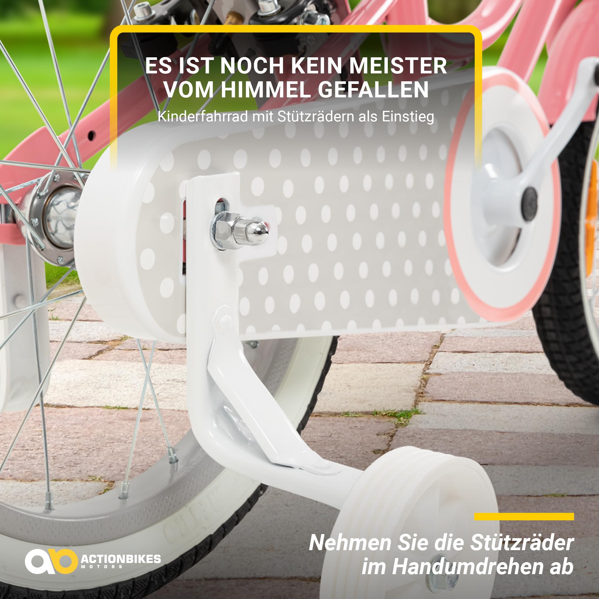 Actionbikes Kinderfahrrad Starlight | 12 16 20 Zoll - V-Brake Bremsen - Fahrrad für Kinder von 2-9 Jahren - Schutzblech v. / h - Kinder Fahrrad für Mädchen & Jungen - Fahrräder - Bicycle - Kinderrad
