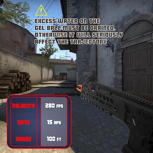 Miniatura 2 de EMERBU EMERBU - Lanzador de bolas de gel de grado profesional mejorado por EMERBU - Cuerpo de metal y nailon - Alta potencia de 11.1 V - Juego de