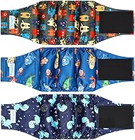 Vista 32 de Paw Legend Pañales lavables para perros machos, pañales reutilizables para cachorros y perros machos (paquete de 3, M)