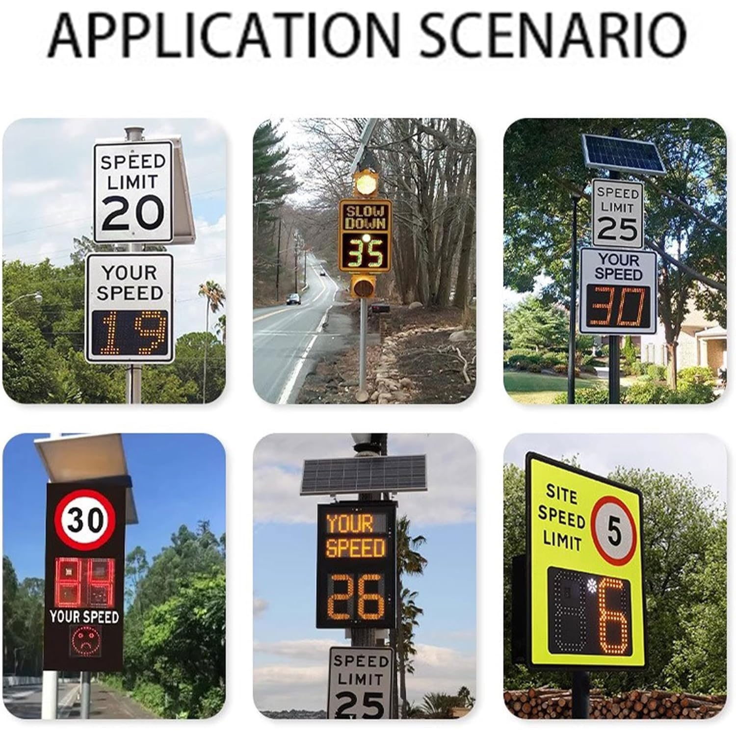 Señal De Límite De Velocidad con Radar Solar, 20" X 28", Señal De Retroalimentación De Radar, IP65 Resistente Al Agua, 500 M De Visibilidad, Velocímetro De Radar para Carreteras Y Calles