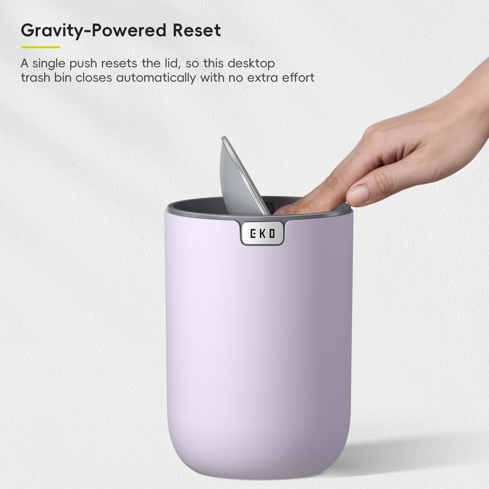 EKO Mini Desk Trash Can - Lavender -7