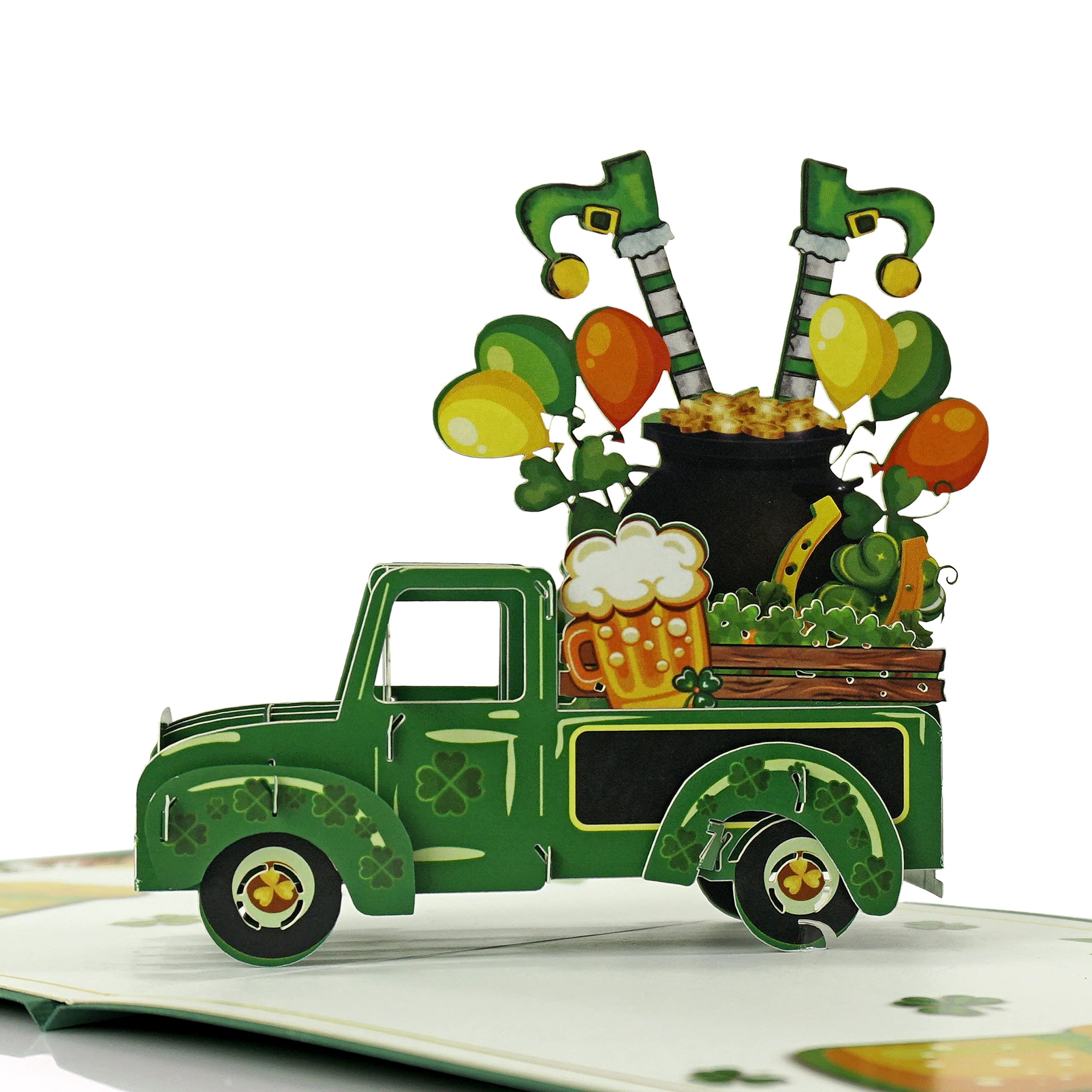 CUTPOPUP Car for Patrick's Day 3D Card, Easter Card, Easter Greeting Card, 3D Easter Cards, Religious Easter Cards