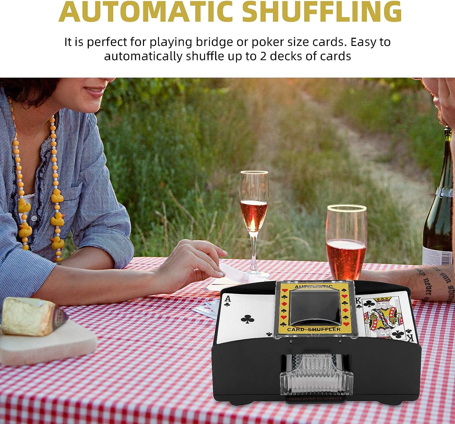 Macchina automatica Shuffler di carte, 2 carte di miscelazione elettronica, gioco a ponte della macchina Shuffler della carta, USB+batteria elettrica Shuffler di carte da gioco automatico del poker