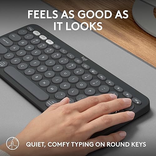 Miniatura 5 de Logitech Pebble Keys 2 K380s, teclado inalámbrico Bluetooth multidispositivo con accesos directos personalizables, delgado y portátil, fácil de