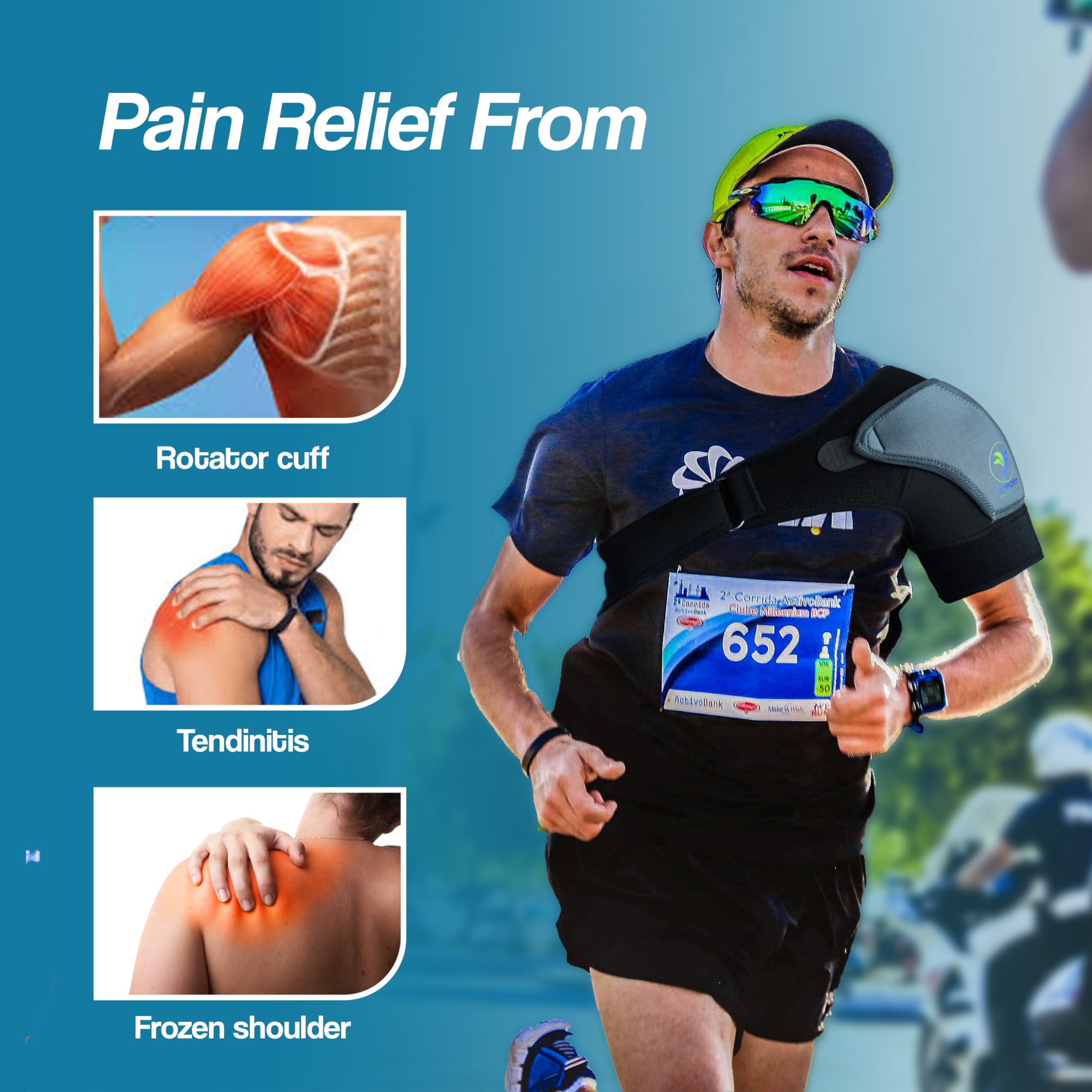 Wynzen Shoulder Support Belt for Men and Women | Shoulder Pain Relief Products | Adjustable Shoulder Belt for Men | Comfortable Shoulder Support for Women - Image 4 thumbnail