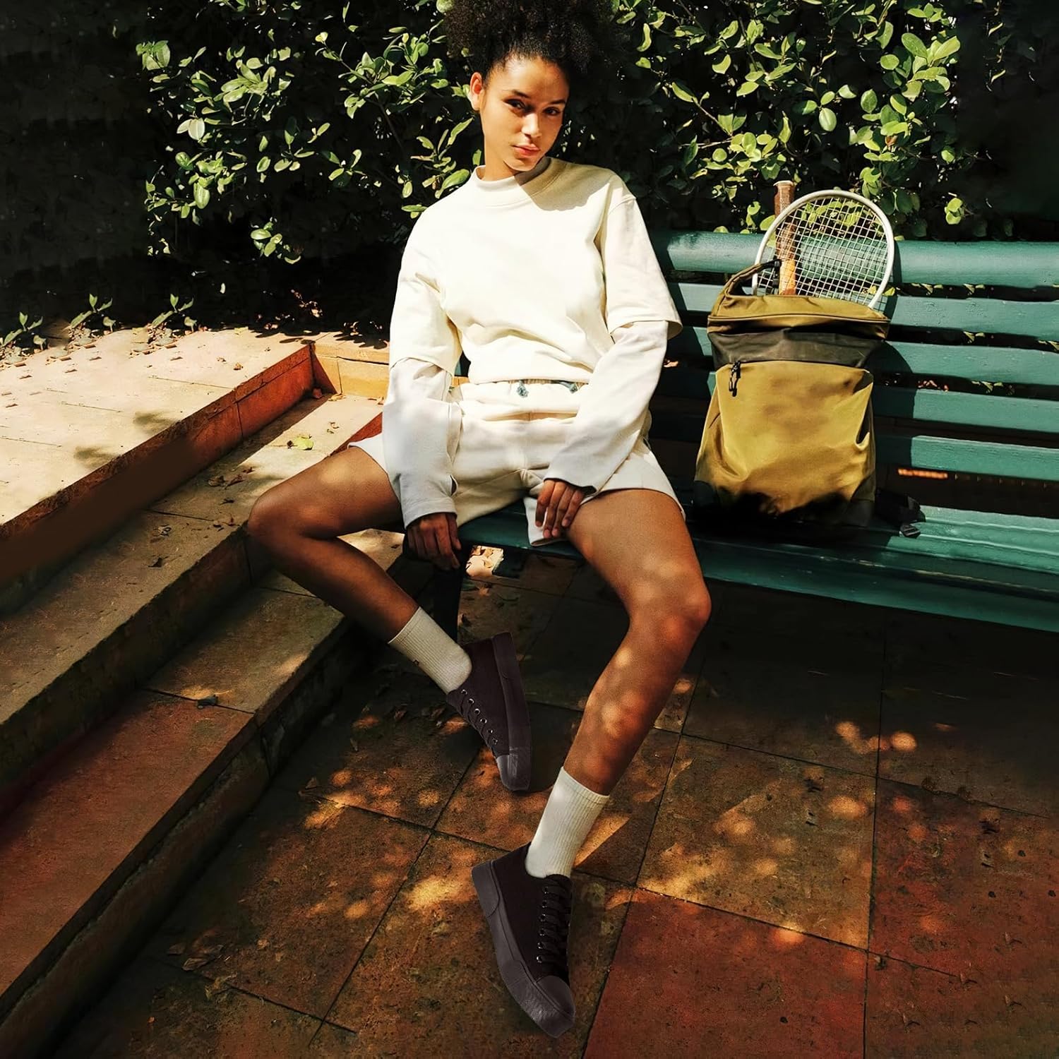 hash bubbie White Sneakers for Women Low Top Canvas Shoes Womens Canvas Sneakers Women's Fashion Sneakers Slip on Casual Tennis Shoes - Image 2