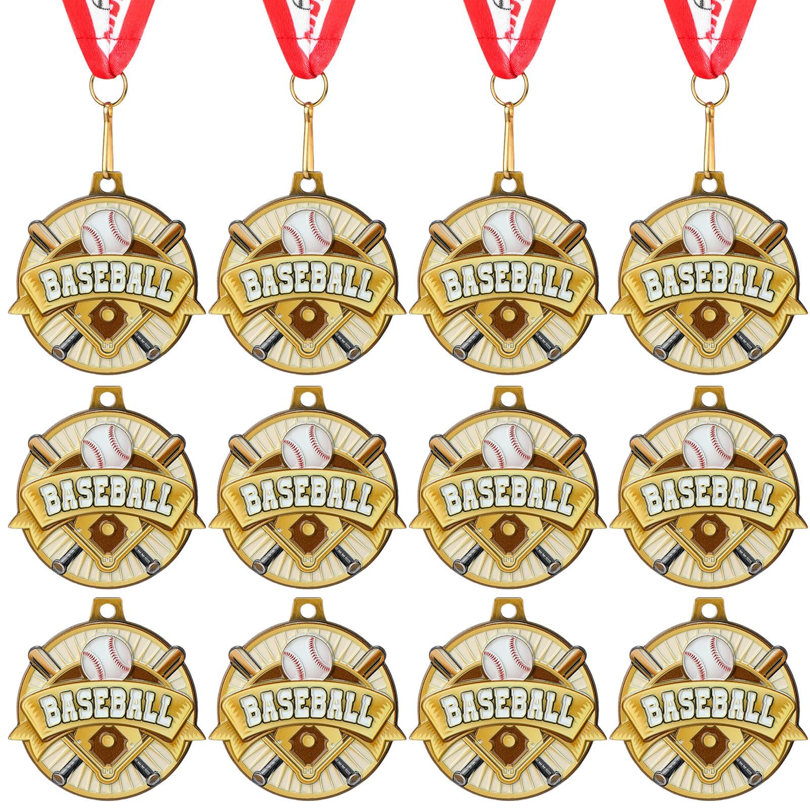 Ecation Sports Awards Medals with Neck Ribbons, 2''