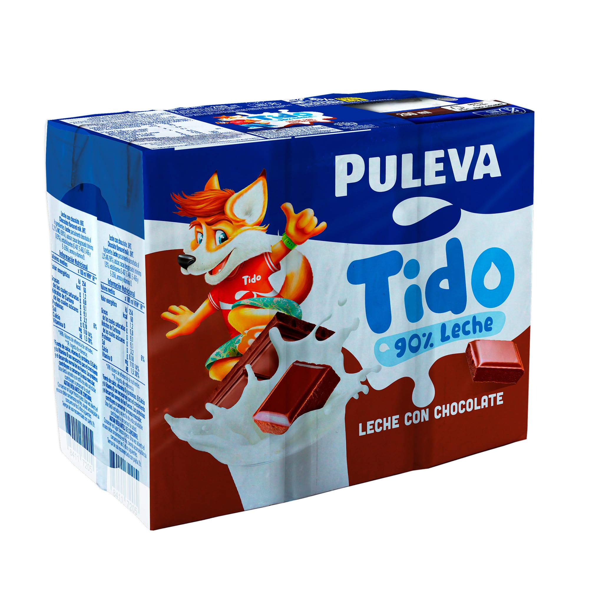 Puleva Tido - Batido de Cacao Slim, Rico en Calcio, Proteínas y Vitamina D, Sin Gluten - Pack 6x200ml