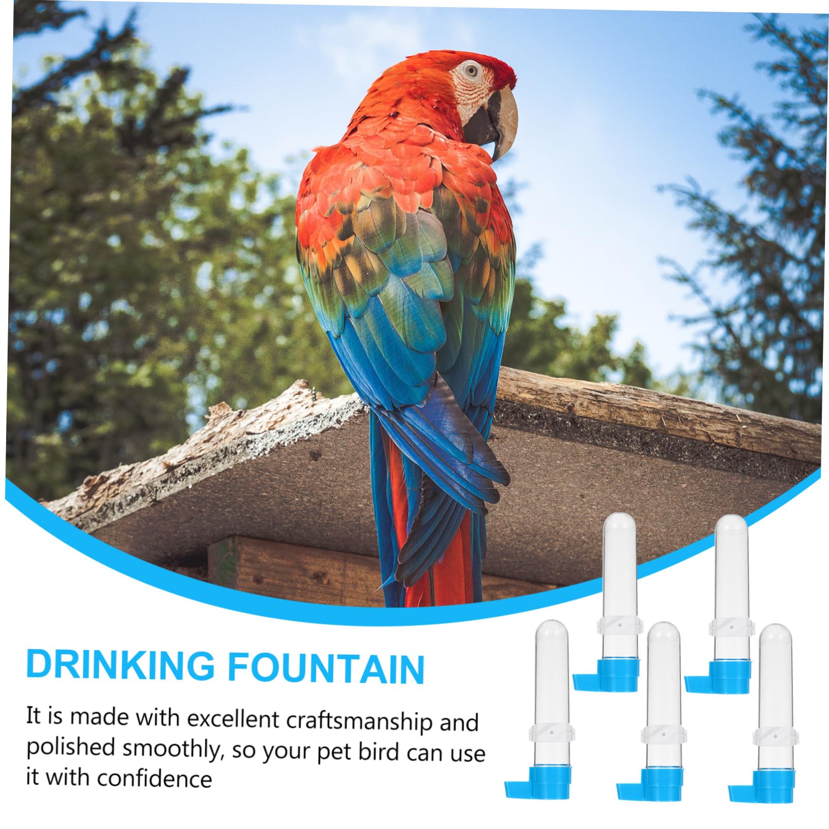 Toddmomy 10piezas Bebedero Automático para Pájaros De Botella Plástica para Alimentación De Dispositivo De Agua para Aves Accesorios De Jaula para Periquitos y