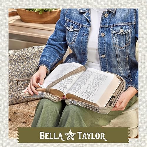 Miniatura 8 de Bella Taylor Funda para la Biblia para mujer  Organizador de la Biblia y estuche de transporte para Biblias medianas y grandes  Microfibra acolchada