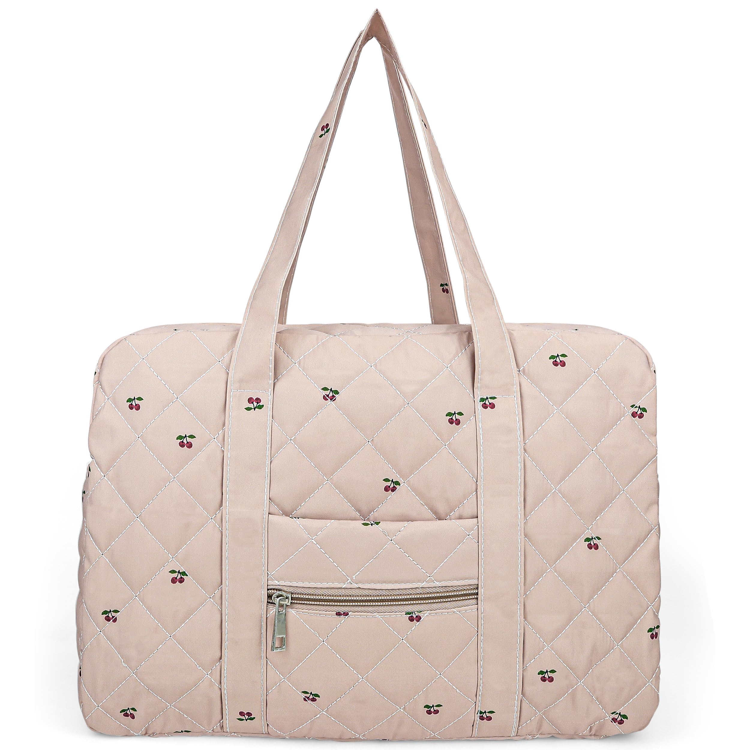 Cute Tote Duffel Bags Women Pink Cherry Travel Duffel Bag Weekender Overnight Duffel Travel Carry On Purses for