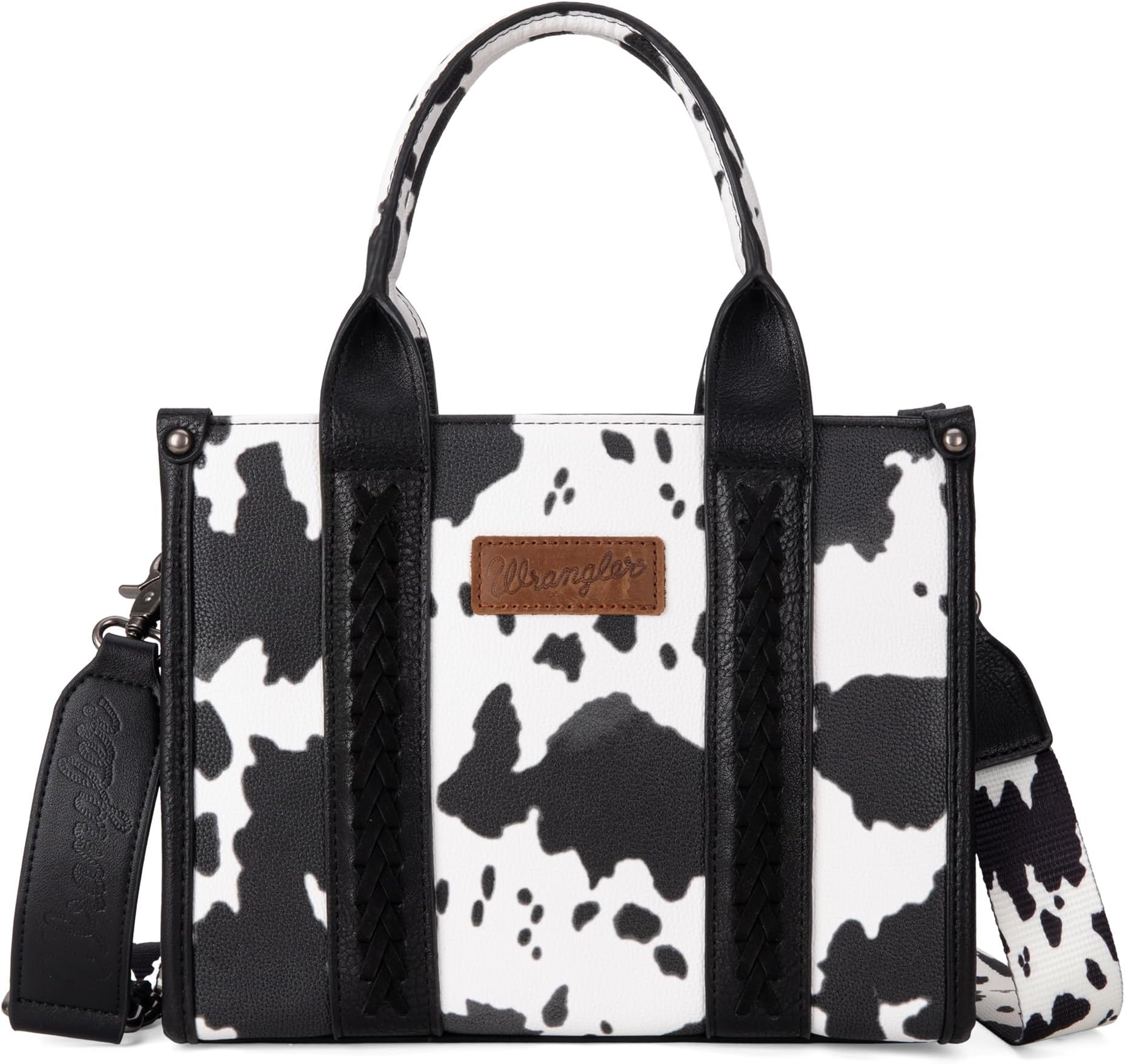 Cow Print Tote Bag for Women Western Purse Boho Top Handle Satchel Handbag with Signature Strap