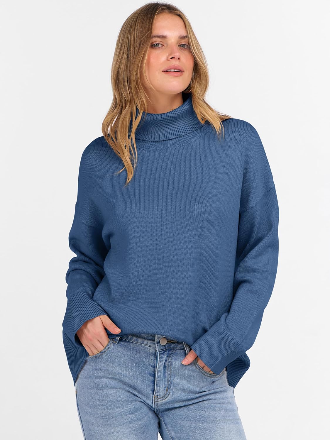 ANRABESS Womens Turtleneck Sweaters Oversized Chunky Long Sleeve Knit High Low Hem Pullover Top 2026 Fall Winter Fashion - Image 8