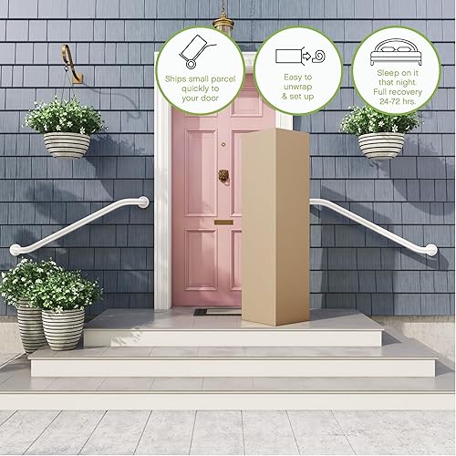 Miniatura 9 de Gran Colchón Classic Brands, de hule espuma de memoria, con gel fresco e híbrido, colchón de muelles, matrimonial y de 14 in. , Algodón, Blanco