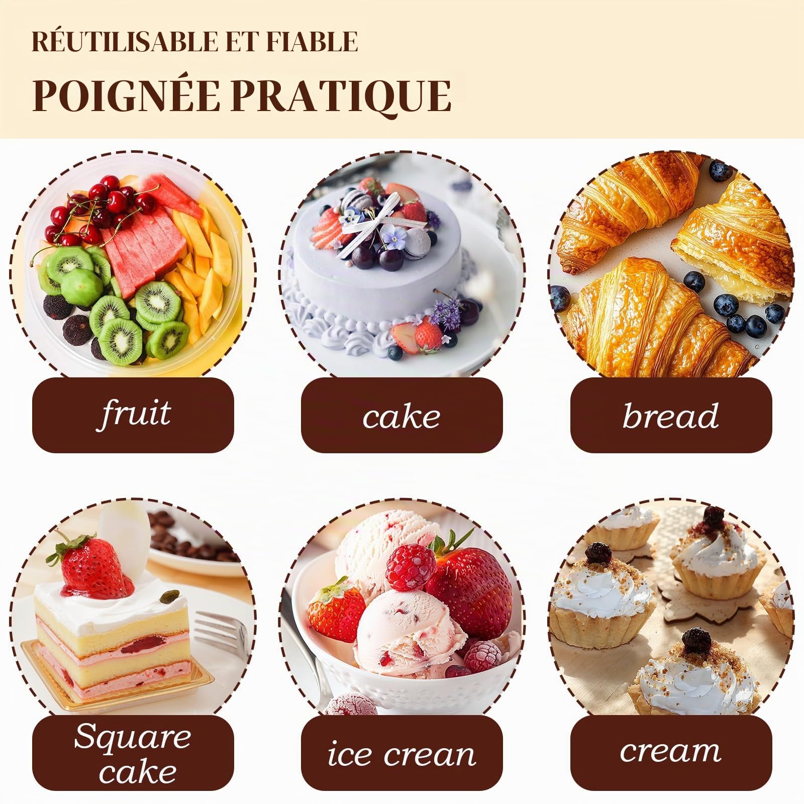 Cloche à gâteau en verre de 28 cm pour présentoir – Couvercle transparent pour présentation et protection, convient pour la cuisine