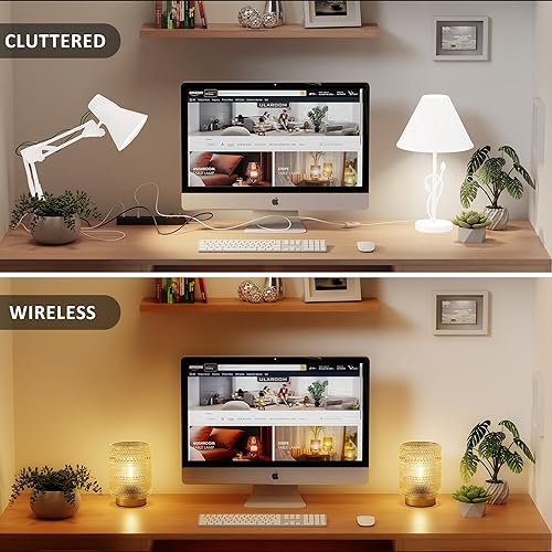 Miniatura 6 de Lámpara estética decorativa de estante con temporizador para decoración de mesita de noche, mesa de café, estantería, pequeñas lámparas inalámbricas