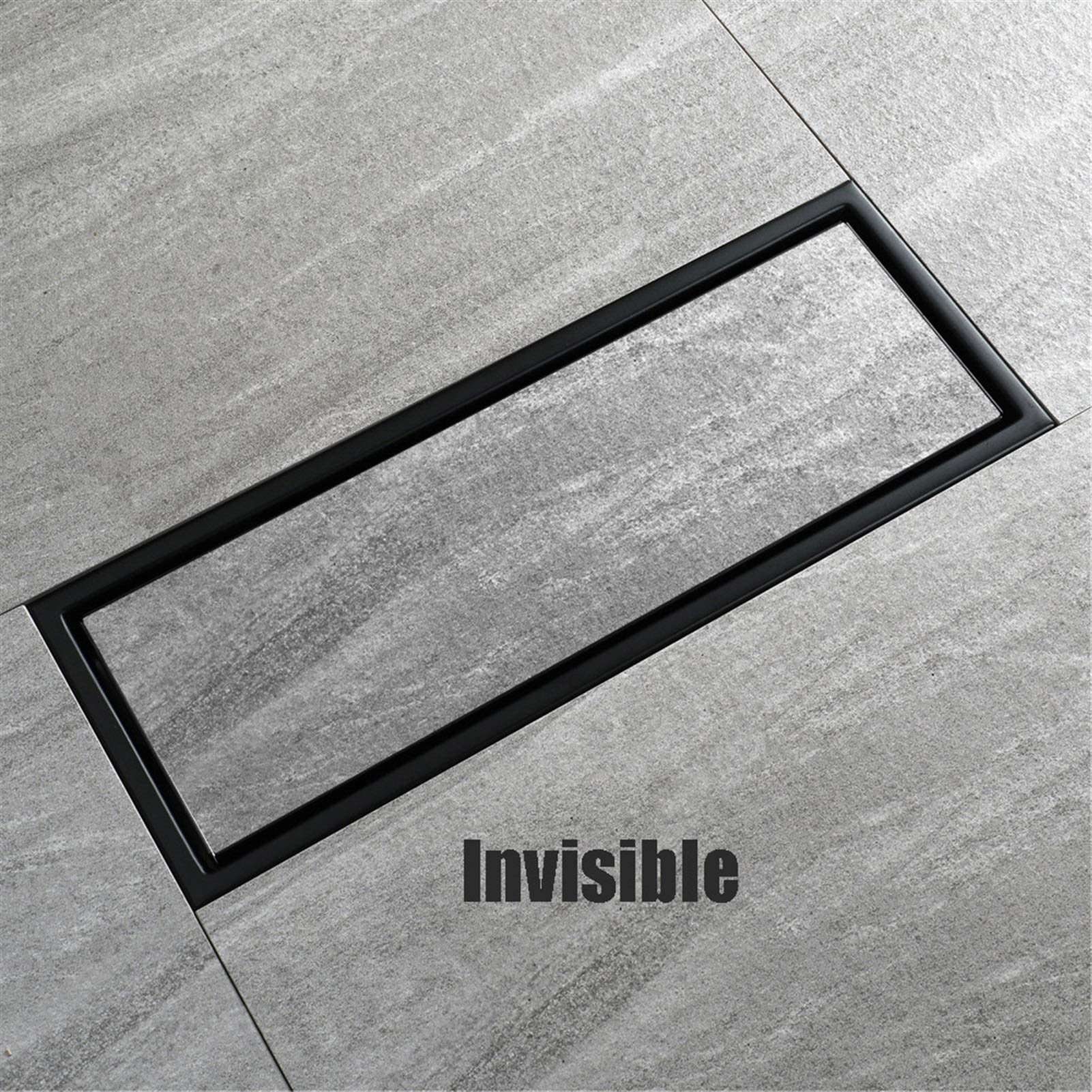 Desagüe de Ducha Lineal Acero Inoxidable 304 | Multicolor 11.8x4.3 pulgadas for drenaje de piso de baño(Black)