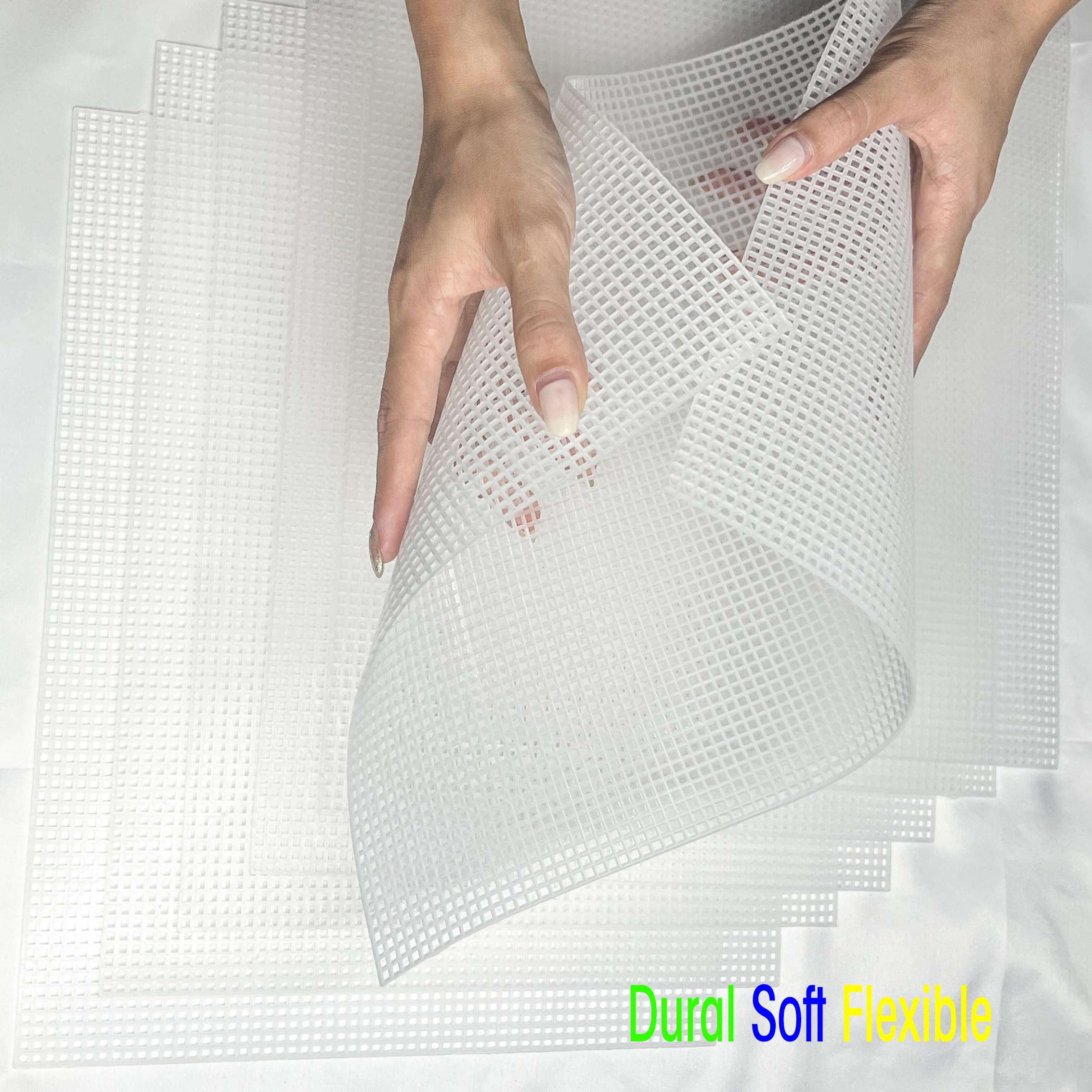 MECCANIXITY 10pcs Plastic Mesh Canvas Sheets 13x20 Inch - Needlepoint Craft Canvas