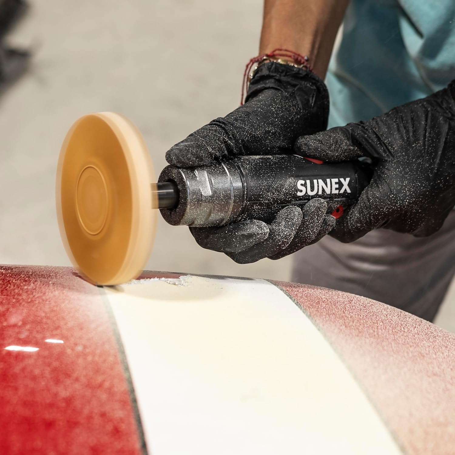 SX8201 Air Die Grinder with 0.5HP Motor, Adjustable Speed Control, Lightweight Composite Body, Ergonomic Grip, and 5/16" Spindle Thread for Efficient Adhesive and Decal Removal