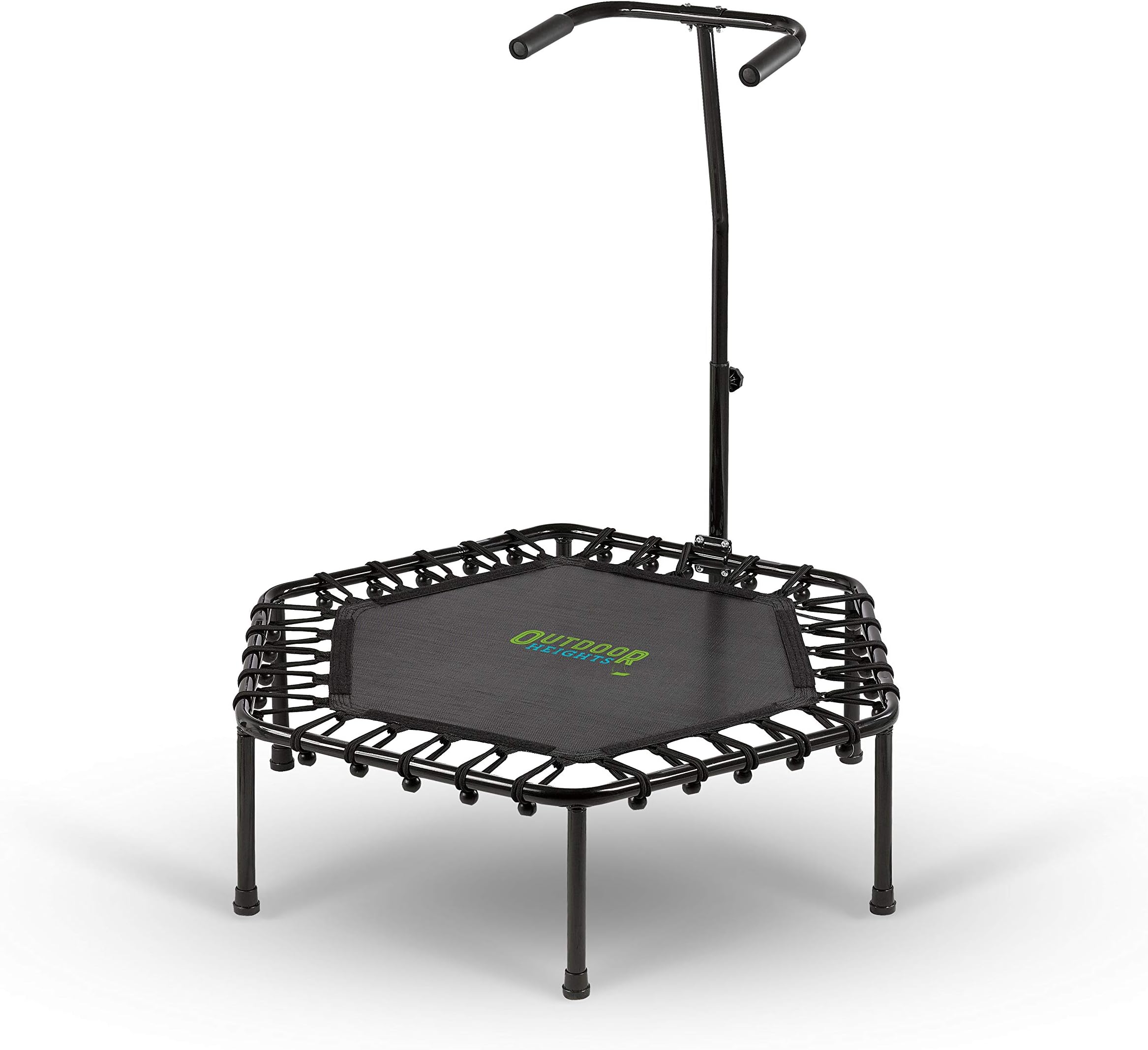 Mini Trampoline, Exercise Fitness Rebounder for Adults & Kids, for Indoor & Outdoor Use, Foldable, Pre-Attached Springs, with Handle,