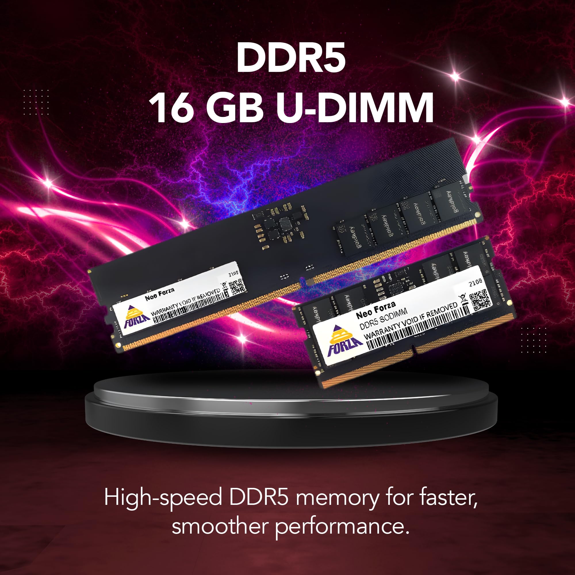 Neo Forza DDR5 Desktop RAM, 16GB 5600MHz UDIMM, 288-Pin, 1.1V