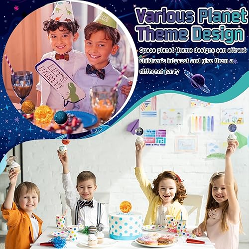 Miniatura 4 de 50 piezas de decoración para cupcakes del espacio exterior, sistema solar, galaxia, universo, planetas, planetas, cupcakes, decoración de pasteles,