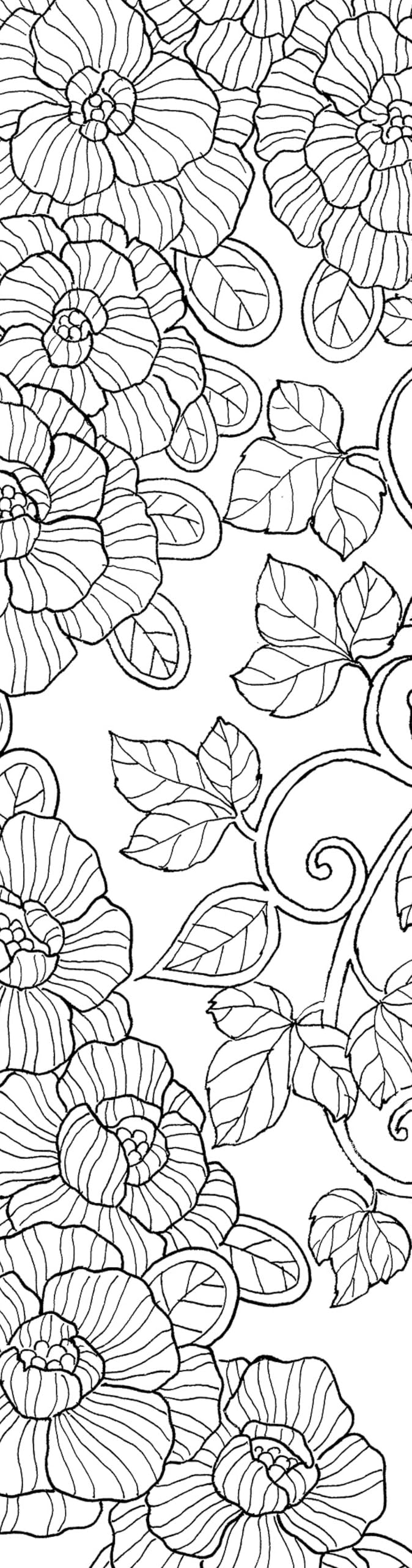 Flowers Coloring Bookmarks