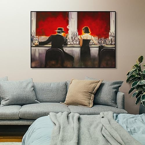 Miniatura 7 de Arte de pared de barra de puros, lienzo para decoración de pared, para hombres y mujeres, arte de pared para disfrutar de beber en el bar, pintura